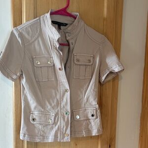 White House Black Market Tan Short Sleeve Jacket